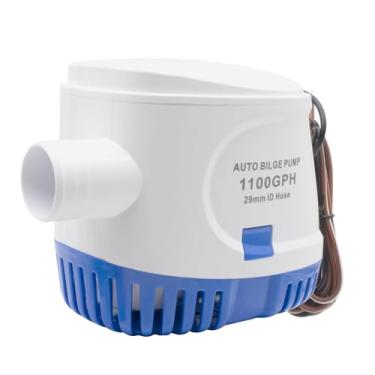 Imagem de YQMIGU Bomba de água automática de 1100 GPH, bomba de esgoto de 12 V, equipada com interruptor flutuante interno, adequada para submarinos, poças de porão e barcos de pesca