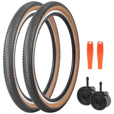 Imagem de WEEROCK Pneu de bicicleta 29 x 2,125 MTB pacote com dois pneus de 29 polegadas com contas dobráveis pneus de bicicleta de montanha com tubos internos para bicicletas de 73.7 cm, lateral de parede