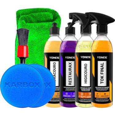 Imagem de Kit Sintra Fast 500ml Vonixx Hidracouro 500ml Vonixx Higicoouro 500ml Vonixx Restaurax 500ml Vonixx e Acessórios Karbox