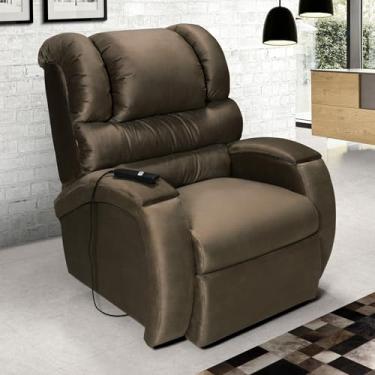 Imagem de Poltrona Lift Imperial Reclinável Motorizada Idosos e Pós-Cirúrgico Suede (MARROM)