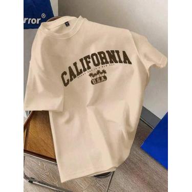 Imagem de Camisetas Masculinas Camisa Estampada California Usa Casual - crushed,