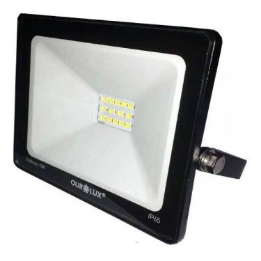 Imagem de Projetor Superled Slim Preto Bivolt De 20 Watts E 6500k - 03261b - Ourolux