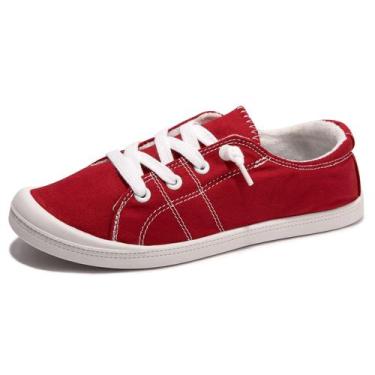 Imagem de Tênis femininos BENEKER Red Slip-On de lona