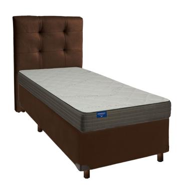 Imagem de Cama Box + Colchão Solteiro D33 Orthotech Inducol + Cabeceira Estofada