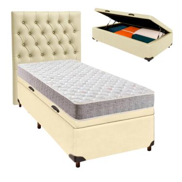 Imagem de Kit Cabeceira + Cama Box Bau  + Colchão Solteiro D23 D23 Inducol