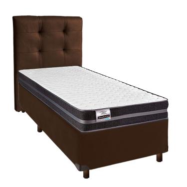Imagem de Cama Box + Colchão Solteiro Molas Ultralastic Bogota Inducol + Cabeceira Estofada