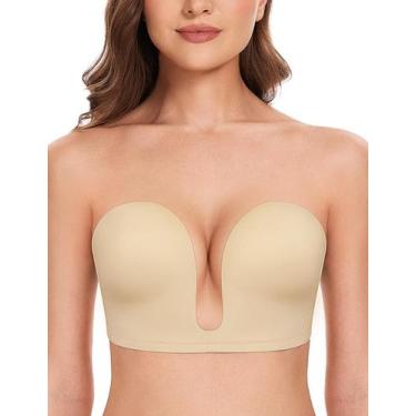 Imagem de Sutiã Wingslove Deep V Plunge Strapless Push Up vermelho 38DD