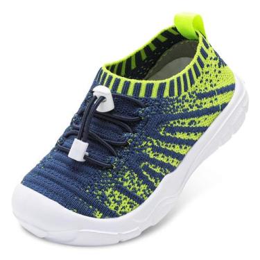 Imagem de Sapatos infantis FEETCITY Slip on, tênis, meninos, meninas, azul, verd