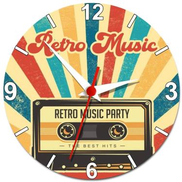 Imagem de Relógio de Parede Retro Antigo Vintage Music Decoração