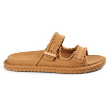 Imagem de Sandália Papete Slide Anatômica Leve Macia Confortável Tira Ajustável Trançada Resistente-Feminino