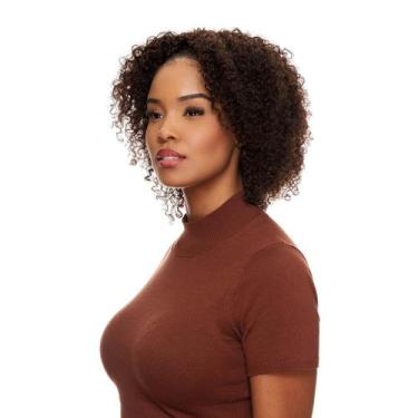 Imagem de Meia Peruca Cabelo Natural Cacheado 30cm Textura Curly De Benguela 160