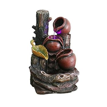Imagem de XFNVXC Artigos decorativos para casa, resina, mesa, fonte de água, fonte de água, fonte de cachoeira zen, para quarto, sala de estar, escritório, mesa, cachoeira, fonte