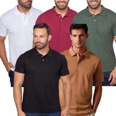 Imagem de Kit 5 Camisas Gola Polo Masculina Blusa Slim Atacado - J SILVER, 1pto,