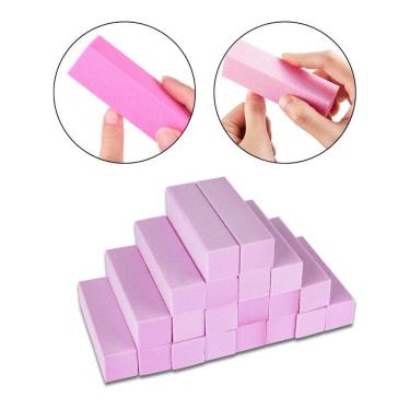 Imagem de Kit 20 Lixa Bloco Rosa Polidora Fecha Poros Polir Unhas