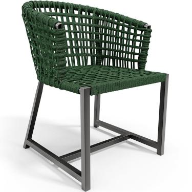 Imagem de Cadeira Decorativa Para Área Gourmet Cozinha Varanda Corda Náutica Belize D04 Verde - Lyam Decor
