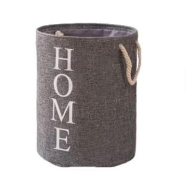 Imagem de Cesto Organizador Multiuso Roupa Suja Dobrável Home 35 Litros (Cinza)