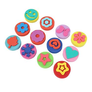 Imagem de ZJchao Esponjas de Pintura para Crianças, Selos de Tinta Esponjas de Arte 12 PCS de Dupla Face Stamper EVA de Pintura Espuma de Stamper para Crianças, Bebês, Aprendizagem Precoce e Artesanato, Faça