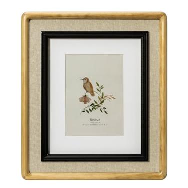 Imagem de ibalux Moldura de 20 x 25 cm, natureza antiga, acabamento preto e linho, madeira de pinho com vidro verdadeiro, fosco para 12 x 17 cm, vertical e horizontal para pendurar na mesa ou na parede