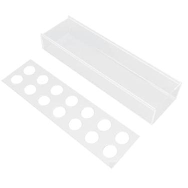 Imagem de Vaso de acrílico transparente retangular elegante vaso de flores para decoração de casa, festa de casamento, durável, moderno, criativo, arranjos de flores, opção de presente de luxo (14 furos)