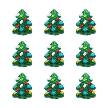 Imagem de Spritewelry 20 peças de contas de árvore de Natal verde árvore de Natal contas de vidro com desenho animado árvores de Natal contas soltas de vidro para fazer joias faça você mesmo colar pulseira