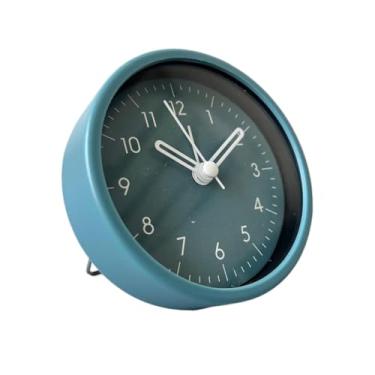 Imagem de Relógio Despertador Cabeceira Analógico Minimalista Alarme(Azul)
