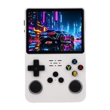Imagem de Zhjvihx Player de Jogo Portátil, Console de Jogo Portátil retrô, Joysticks 3D Duplos, Tela de 3,5 Polegadas 640x480 Suporta Mais de 10 Emuladores, Bateria de 3000mAh 128G, Design (Branco)