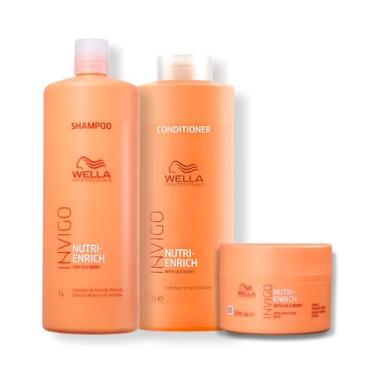 Imagem de Kit Wella Professionals Invigo Nutri-Enrich - Shampoo 1L, Condicionador 1L e Máscara 150ml