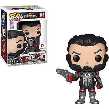 Imagem de Funko Punisher 2099 (Exclusivo Walgreens): Marvel - Boneco de vinil do Concurso dos Campeões x POP! da Marvel + 1 pacote oficial de cartas colecionáveis da Marvel [#303 / 31626]