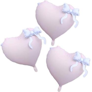 Imagem de FBQ 3 peças de balões em forma de coração de princesa 55 cm decoração de chá de bebê com tema de festa de aniversário de casamento