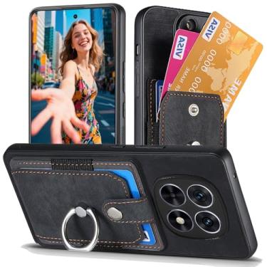 Imagem de Ephoou Capa carteira para Xiaomi Redmi Note 15 5G com suporte elástico para cartão e suporte giratório de 360°, capa vintage de couro PU com suporte fino à prova de choque para Redmi Note 15 5G