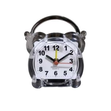 Imagem de Relógio de Mesa Despertador Analógico Quartz Alarme de Cabeceira Despertador de Mesa para Quarto e Escritório | Relógio com Alarme Ajustável e Design Moderno (Branco B)