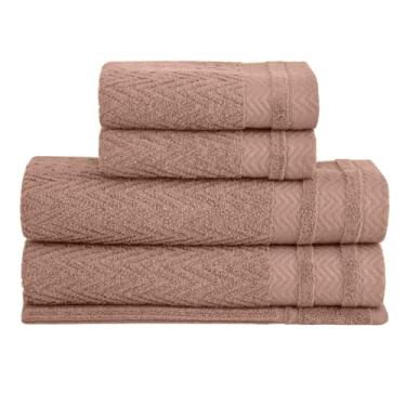 Imagem de Buddemeyer, Kit Jogo de Toalhas Buddemeyer 5 Peças Banho Rosto e Piso Soul 100% Algodão Extra Soft Cor:Caramelo 3003