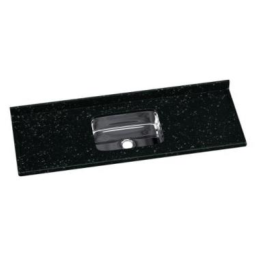 Imagem de Pia De Cozinha Mármore Sintético 150x55cm Com Cuba Aço Inox Multimóvei