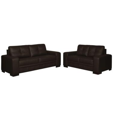 Imagem de Sofá 2 e 3 Lugares Milano Couro Marrom Fosco Gran Belo