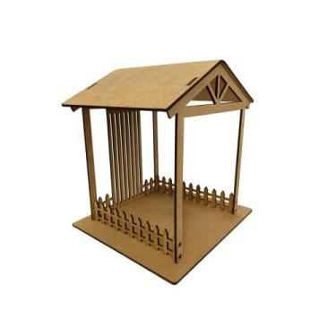 Imagem de Manjedoura Casa Para Presépio Natalino 18cm Mdf - Ana Decorações