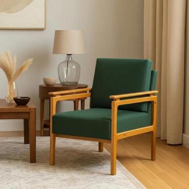 Imagem de Kit 2 Poltronas Yasmin Para Sala De Estar Ou Recepção Madeira Maciça E