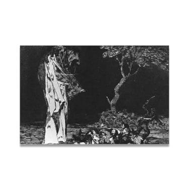 Imagem de LKXGRRSFG Impressão em tela romântica espanhola The Madness Of FearFrancisco De Goya - Obra-prima do influente pintor romântico 80 x 120 cm sem moldura