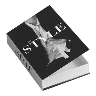 Imagem de Caixa de armazenamento de livros falsos com tampa, organizador decorativo de escritório doméstico para artigos de papelaria e itens pequenos, 26 x 17 x 4 cm, preta