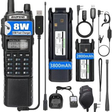 Imagem de Rádio amador Baofeng UV-5R 8W de banda dupla 128 canais 3800mAh