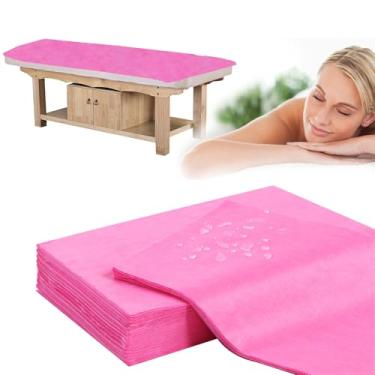 Imagem de Lençóis de cama descartáveis para mesa de massagem, 50 peças, 78,7 cm x 180,3 cm, impermeável, lençol de mesa de massagem, tecido macio, não tecido, capa de cama respirável para massagem, beleza