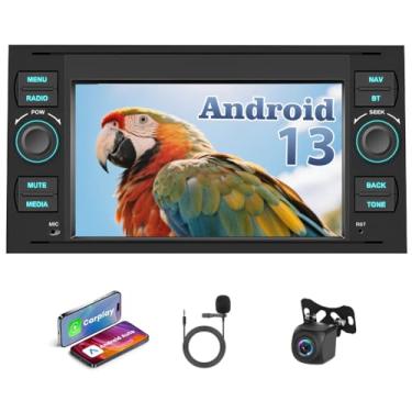 Imagem de 4 + 64 G estéreo para carro Ford Focus Transit MK7 tela sensível ao toque 17.8 cm sem fio Carplay Android Auto Android 13, receptor de rádio de carro duplo Din FM WiFi, GPS, SWC, câmera de backup