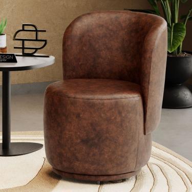 Imagem de Poltrona Orgânica Decorativa Living Molly Couríssimo Whisky - Desk Design