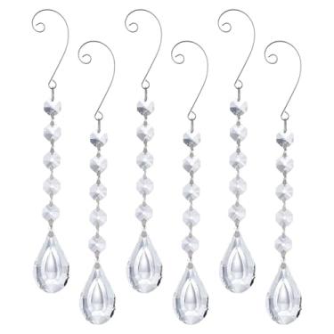 Imagem de Apanhadores de sol com cristais, 6 peças de cristais pendurados para janelas, prismas transparentes para lustres, jardim, decoração de árvore de Natal