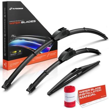 Imagem de A-Premium Lâminas de limpador de para-brisa com indicador de desgaste e toalha - Compatível com Infiniti QX60 2014-2020, JX35 2013 - Lâmina de limpador dianteiro traseiro para 66.0 cm/43.2 cm/30.5 cm