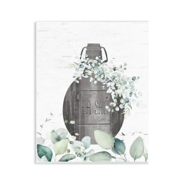 Imagem de Stupell Industries Arte de placa de parede de garrafa de sal marinho, design por Lettered and Lined, 14 x 11