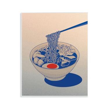 Imagem de Stupell Industries Placa de parede gradiente de tigela de macarrão ramen, design por Seven Trees Design, 35,5 x 28,5 cm
