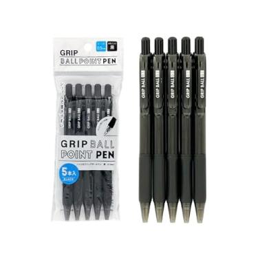 Imagem de CYBER RECORDS Canetas esferográficas retráteis de 0,5 mm, tinta preta – pacote com 5, à base de óleo, escrita suave, uso no escritório, escola