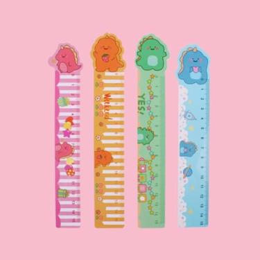 Imagem de Régua de plástico colorido de desenho fofo - Ferramenta de medição de desenho criativo de 20 cm BLC28-01