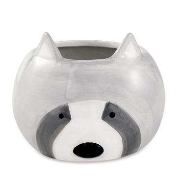 Imagem de Cachepot "Guaxinim" Cinza Em Ceramica 9,5x13 cm M02 - D'Rossi