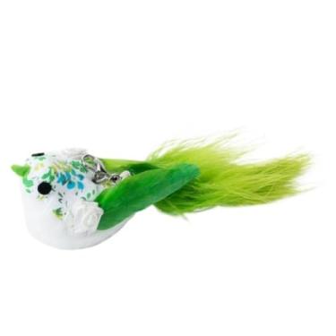 Imagem de Luzhengyang Recargas de varinha Feather Cat Teaser – Cabeças inspiradas em pássaros naturais, acessórios de brinquedo de gato para brincadeiras interativas (pacote com 5) (refil Bifang de cauda verde)